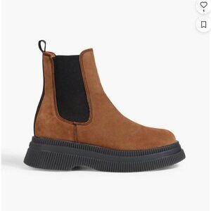 GANNI / Suede Chelsea boots Brown / Black / Size: Women's EU 40 / US 10